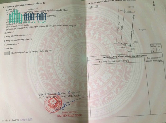 Bán đất mặt đường Vũ Chí Thắng, diện tích 59m lô góc cực đẹp GIÁ 4.3 tỉ