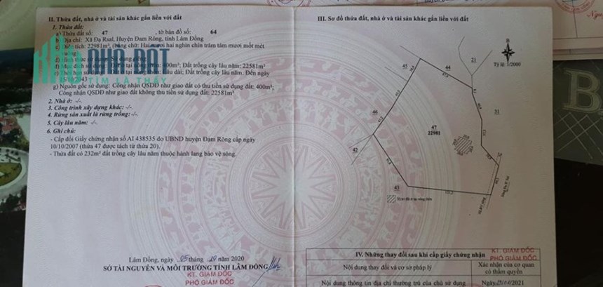 CHÍNH CHỦ CẦN BÁN LÔ ĐẤT Đẹp - GIÁ ĐẦU TƯ Tại xã Đạ Rsal, huyện Đam Rông, tỉnh Lâm Đồng