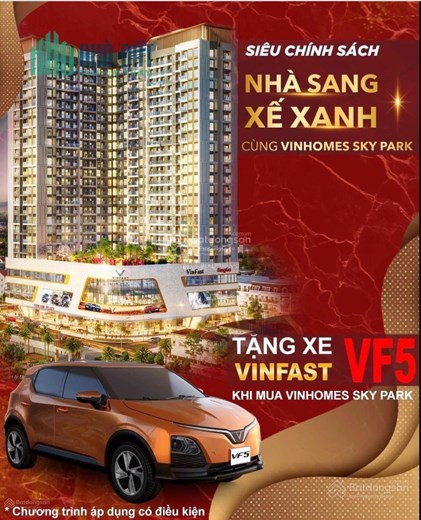Sở hữu căn hộ cao cấp Vinhomes Sky Park và xe VF5 chỉ với 350 triệu, đón sóng cho thuê chuyên gia