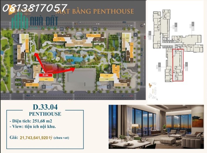 Sở Hữu Penthouse Là Sở Hữu Bầu Trời. Masteri Cnetral Point 251m2 View Sông, 21.7 Tỷ