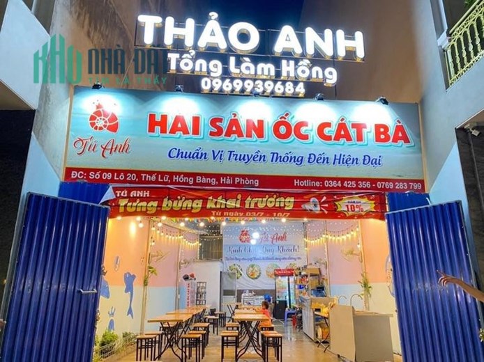 SANG NHƯỢNG MẶT BẰNG PHỐ ĐI BỘ  ĐỊA CHỈ: Số 09 Lô 20, Thế Lữ, Hồng Bàng, Hải Phòng