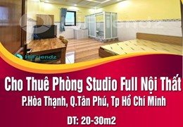 Cho Thuê Phòng Studio Full Nội Thất Từ 20-30m2 Sát Trường Đại Học Hồng Bàng