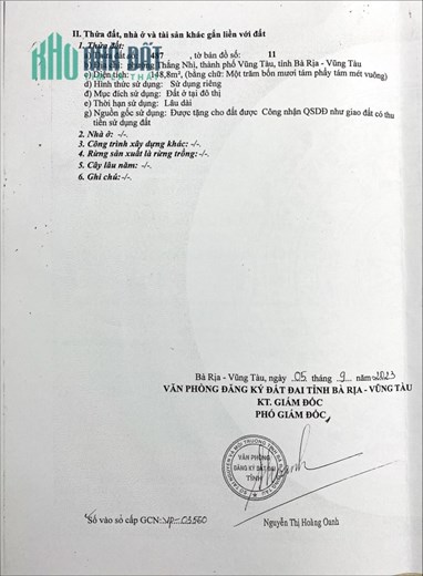 Chính Chủ Cần Bán Lô Đất phường Thắng Nhì, tp Vũng Tàu, tỉnh Bà Rịa Vũng Tàu