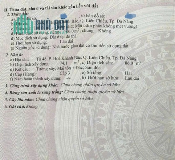 Bán nhà 2 tầng và dãy trọ K256 ÂU CƠ, Hoà Khánh Bắc