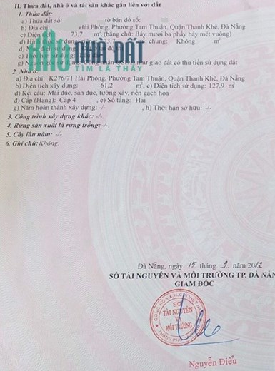 Bán nhà 2 tầng K276 Hải Phòng, Thanh Khê, Đà Nẵng