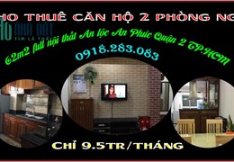 Cho thuê rẻ căn hộ An Phúc 62m2 full nội thất trung tâm Q2 TP.HCM chỉ 9.5tr/ tháng.