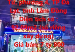 VILLA SIÊU ĐẸP - SIÊU TÂM HUYẾT - Chính Chủ Cần Bán Villa Đào Duy Từ, Phường 4, Đà Lạt.
