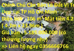 Chính Chủ Cần Bán Lô Đất Vị Trí Đẹp Tại TP Hồ Chí Minh