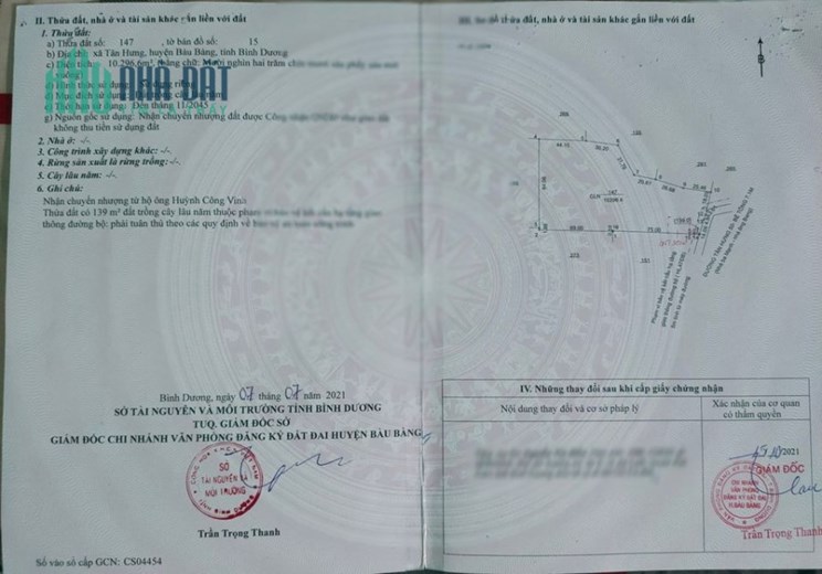 CHÍNH CHỦ CẦN BÁN 4 MIẾNG ĐẤT LIỀN KỀ TẠI XÃ TÂN HƯNG - HUYỆN BÀU BÀNG