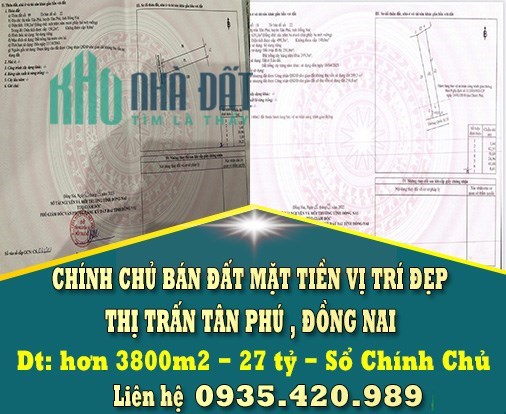 CHÍNH CHỦ BÁN LÔ ĐẤT RỘNG ĐẸP CÓ 1-0-2 TẠI THỊ TRẤN TÂN PHÚ , ĐỒNG NAI - MUA LÀ THẮNG