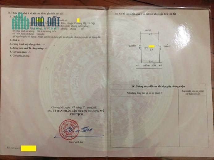 HÀNG HÓT nằm giữa khu Vệ Tinh Xuân Mai  Diện tích: 67m full thổ cư - Thuỷ Xuân Tiên. 
 Khuôn đất