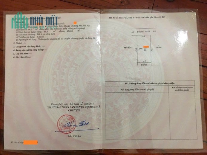 Hơn 800 triệu sở hữu ngay mảnh đất giữa vùng Cốt Lõi Thành Phố Vệ Tinh Xuân Mai. 
 Diện tích :
