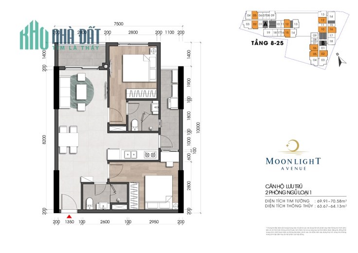 Tôi kẹt tiền cần bán lỗ căn 2PN, 2WC dự án Moonlight Avenue giá 2.3 tỷ
