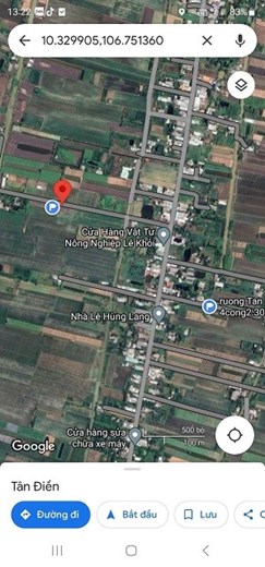 CẦN BÁN ĐẤT Ở ẤP HỘ , XÃ TÂN ĐIỀN , HUYỆN GÒ CÔNG ĐÔNG ,TỈNH TIỀN GIANG