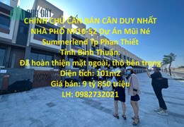 CHÍNH CHỦ CẦN BÁN CĂN DUY NHẤT NHÀ PHỐ NP10-52 Dự Án Mũi Né Summerlend Tp Phan Thiết