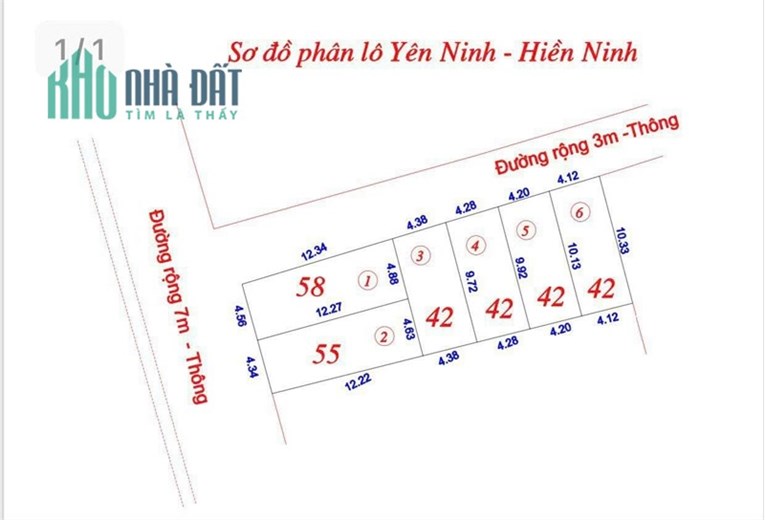 Trục chính kinh doanh 55m Yên Ninh - Hiền Ninh - Sóc Sơn - Hà Nội, Chỉ vài trăm triệu, Bao sổ.