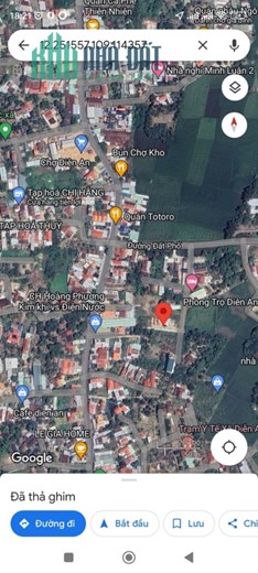 Bán Lô Đất Hẻm Oto Đường Đất Phố Gần Chợ Diên an. Giá 900tr
