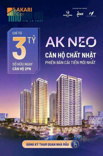 Cơ hội Sở Hữu Căn Hộ 2 PN - 80 m2, AK NEO - AKARI CITY Chỉ Thanh Toán 6,3 - 6,5 triệu/ tháng