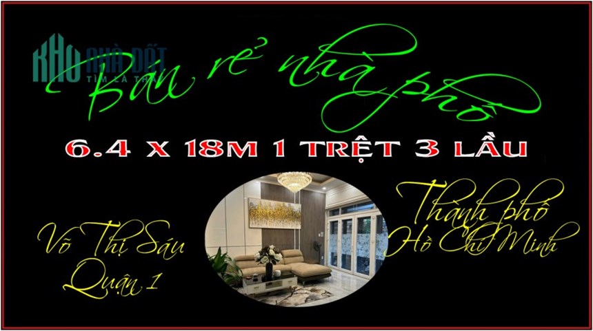 Ngôi nhà lung linh 6.4 x 18m 1 trệt 3 lầu Võ Thị Sáu trung tâm Q1 TP.HCM