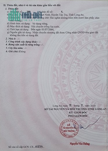 ĐẤT CHÍNH CHỦ - GIÁ TỐT - Cần Bán Gấp Lô Đất Tại Huyện Tân Trụ- Long An