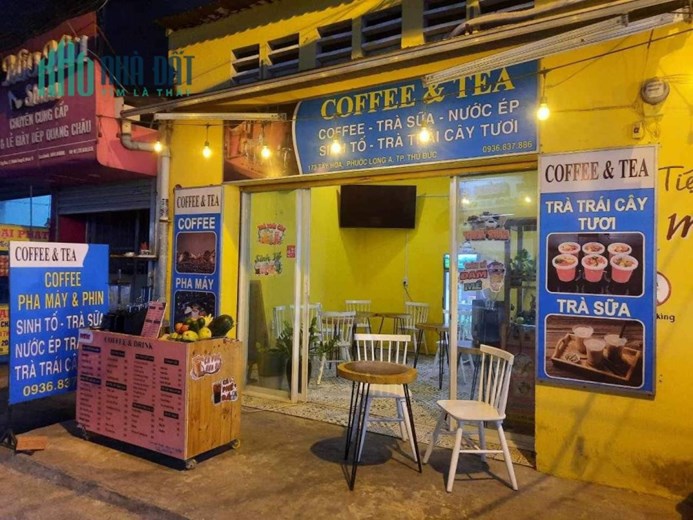 Sang quán coffee & trà sữa mặt đường tây hòa , phước long A, thủ đức.