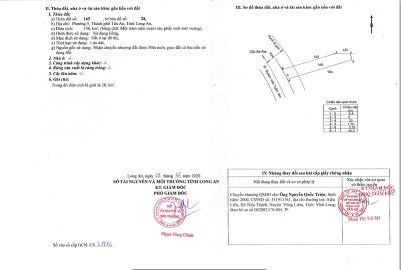 Chính chủ cần bán Lô đất Mặt Tiền đường Quách Văn Tuấn, P.5, Tp Tân An - Long An