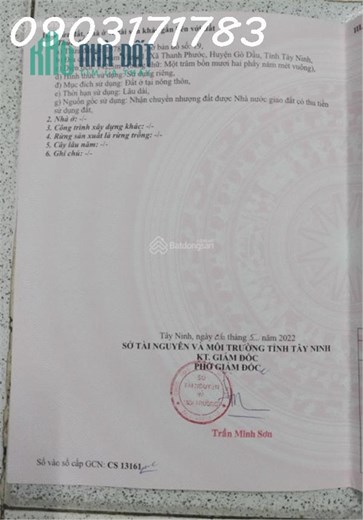Cần bán đất tại Đường Pháo Binh, Xã Thanh Phước, Gò Dầu, Tây Ninh.