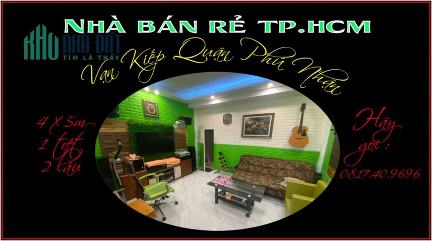 Bán rẻ nhà phố xinh 4 x 5m 1 trệt 2 lầu Nguyễn Lâm Phú Nhuận TP.HCM
