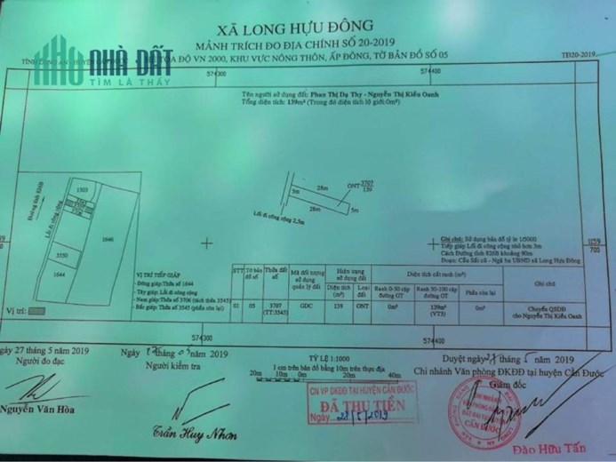 Cần bán lô đất sổ đỏ chính chủ,  Xã Long Hựu, Đông Cần Đước, Long an
