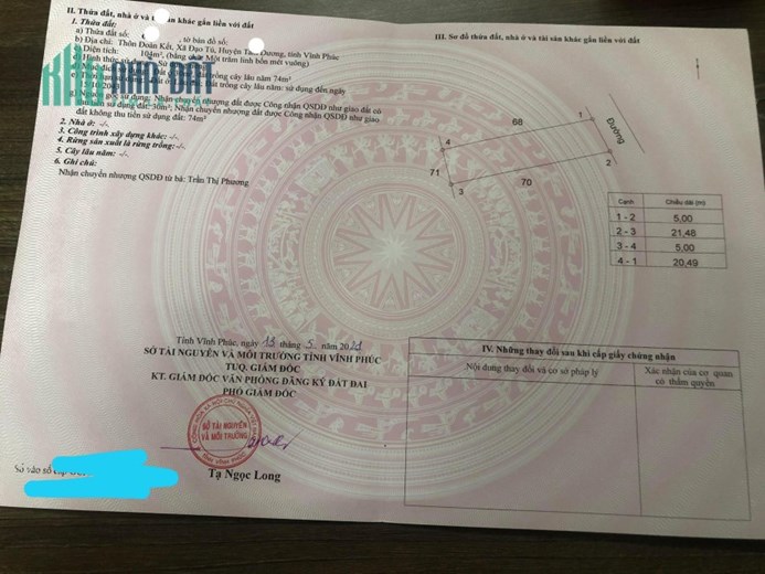 Bán 104m2 đất tại Đoàn Kết, Tam Dương. GIÁ: 650tr.Liên hệ: 0986.454.393 - 0986.797.222