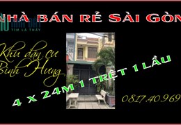 Bán rẻ nhà phố 4 x 24m 1 trệt 1 lầu KDC Bình Hưng TP.HCM