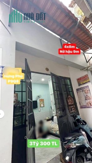 Nhà bán 48.8m2 (nở hậu)- giá 3tỷ3 gần Mt Hưng Phú P9Q8
