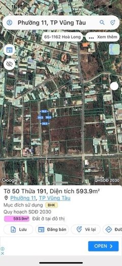 Bán 600m2 đất làm nhà vườn gần đường Hàng Điều Vũng Tàu, hướng Tây Nam giá chỉ 13tr/m2