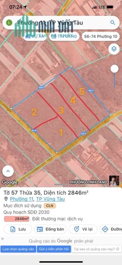 Bán đất nông nghiệp sổ riêng đối diện bệnh viện đa khoa Vũng Tàu Phường 11 TP Vũng Tàu giá chỉ