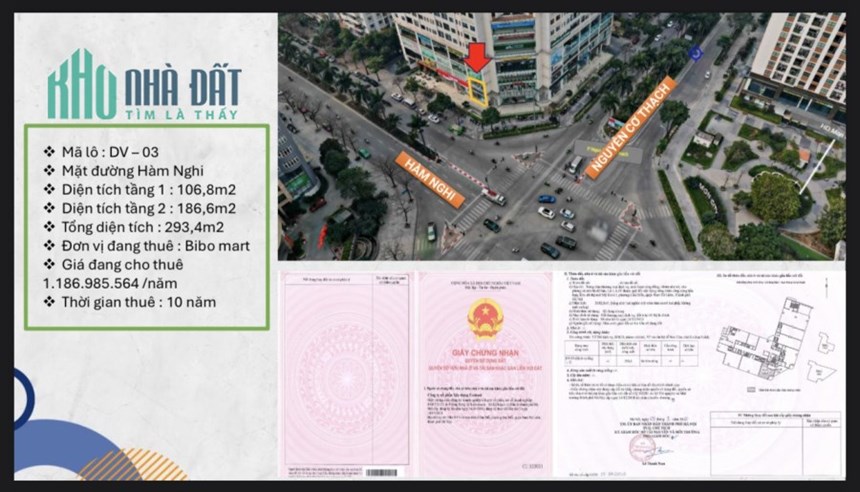 Bán gấp lô góc Sàn Thương Mại Golden Field - Sẵn Bibo Mart đang thuê - Tiền thuê 100tr/tháng