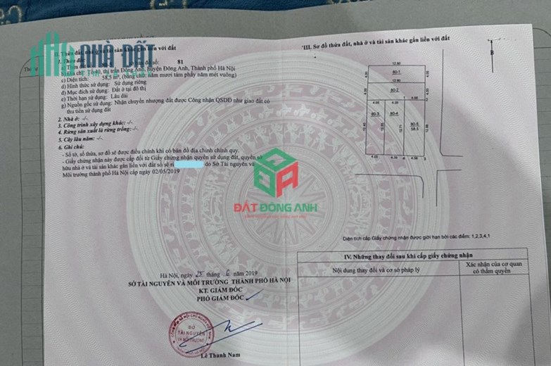 ✅ Bán đất thị trấn Đông Anh - Lô góc 58.5m tổ 40 - Đường nhựa thông xe tải
