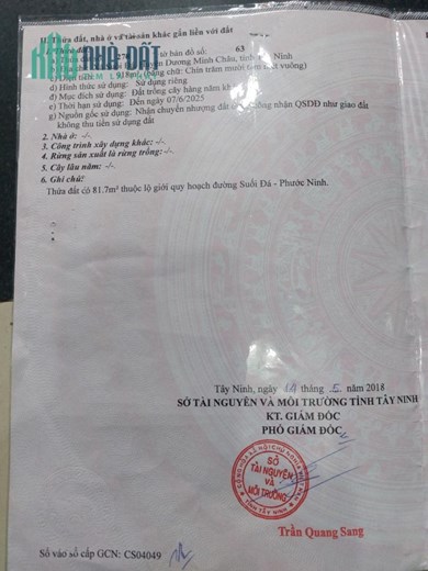 ĐẤT ĐẸP - GIÁ TỐT - CHÍNH CHỦ  Cần Bán Lô Đất Đẹp Tại Suối Đá, Dương Minh Châu, Tây Ninh