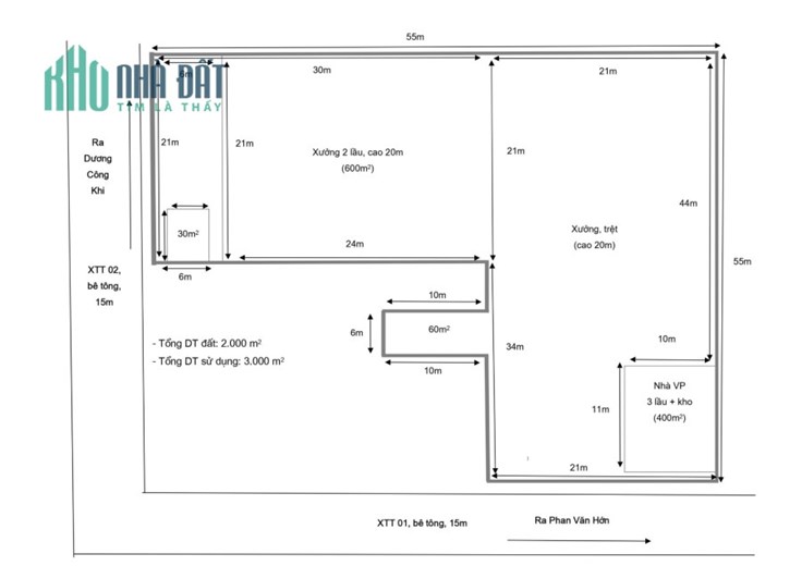 NHÀ XƯỞNG VÀ NHÀ Ở 2 MẶT TIỀN TẠI HÓC MÔN 1764M2 SHR 47 TỶ. LH:0966334433