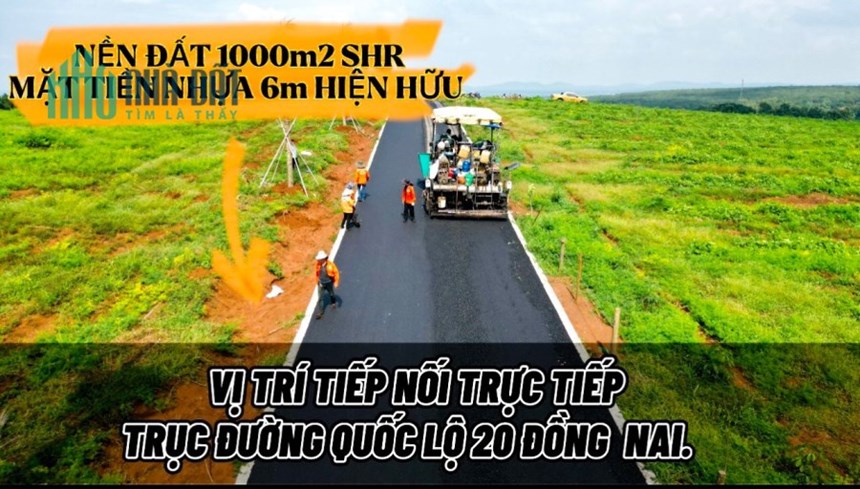 BÁN ĐẤT ĐỒNG NAI MẶT TIỀN ĐƯỜNG QUỐC LỘ 20 GIÁ CHỈ 1,4TR/M2