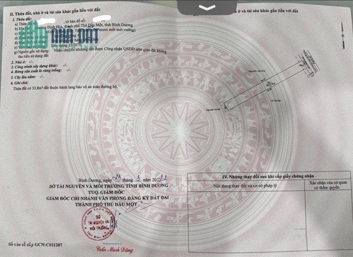 Cần Bán Lô Đất Mặt Tiền Phường Định Hòa, Thành phố Thủ Dầu Một, Tỉnh Bình Dương