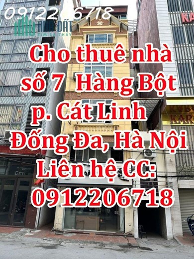 Chính chủ thuê nhà số 7 ngõ Hàng Bột, phường Cát Linh, quận Đống Đa, Hà Nội