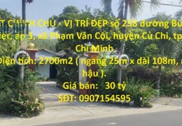 ĐẤT CHÍNH CHỦ - VỊ TRÍ ĐẸP Trung Tâm Xã Phạm Văn Cội, Huyện Củ Chi, TP Hồ Chí Minh