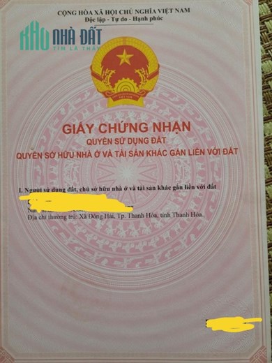 ĐẤT ĐẸP - GIÁ TỐT - Chính Chủ CẦN BÁN Lô Đất Tại Đông Hải, Thanh Hóa .