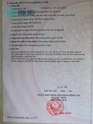 Cần Bán Căn Nhà Cấp 4 Mặt Tiền Đường Số 8 - Phường Bình Hưng Hoà- Quận Bình Tân