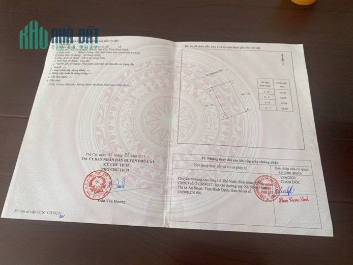 CHÍNH CHỦ BÁN ĐẤT FULL THỔ CƯ SỔ HỒNG RIÊNG MT TRUNG TÂM PHÙ CÁT-BÌNH ĐỊNH