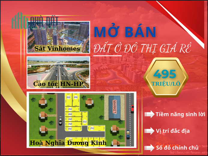 💈 Bán đất ở đô thị giá rẻ gần Vinhomes Dương Kinh