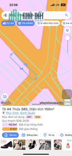 bán nền thị trấn định quán chợ Phú vinh