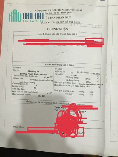 CẦN BÁN NHANH CĂN NHÀ MẶT TIỀN Vị trí đẹp tại quận 9