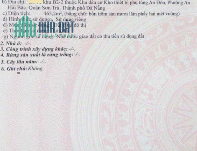 Bán đất 2 mặt tiền Lê Văn Quý & Lý Thánh Tông