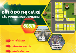 bán lô đất 2 mặt thoáng gần trung tâm phường Hoà Nghĩa sát Vinhomes Dương Kinh giá rẻ chỉ 565tr